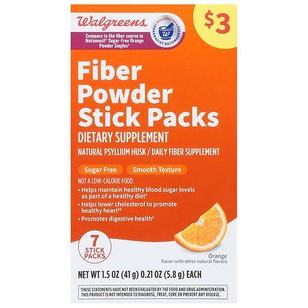 Walgreens Fiber Powder Stick packs (7 ct) (orange)