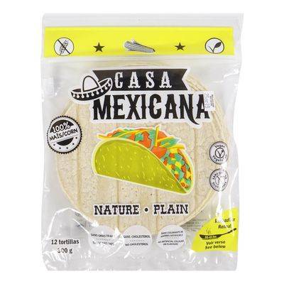 Casa mexicana tortillas de maïs nature sans gluten (12 unités, 300g) - gluten free plain corn tortillas (300 g)