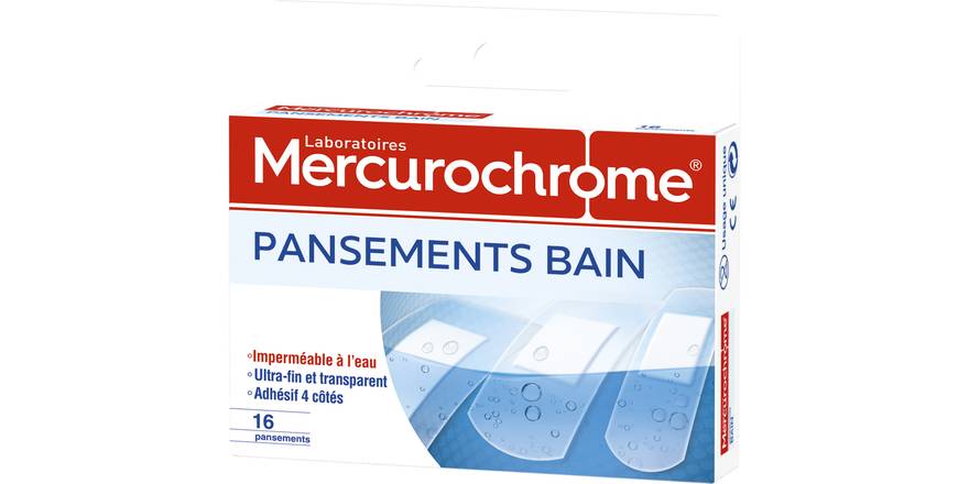 Mercurochrome - Pansements bain (16 pièces)