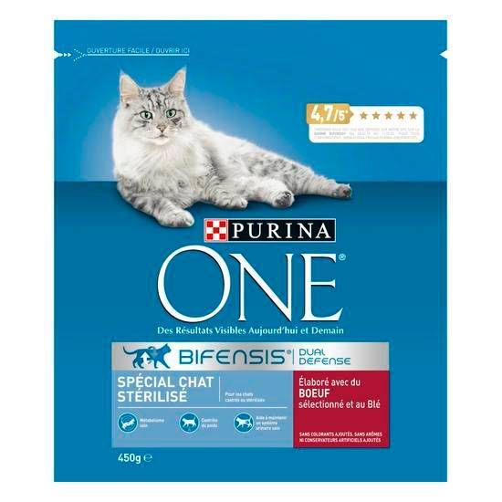 Purina - One chat stérilisé au bœuf et au blé  croquettes pour chat adulte