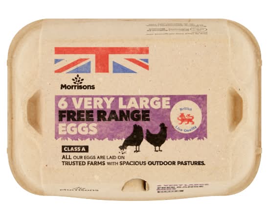 Morrisons Very Large, Free Range Eggs (6 pack)