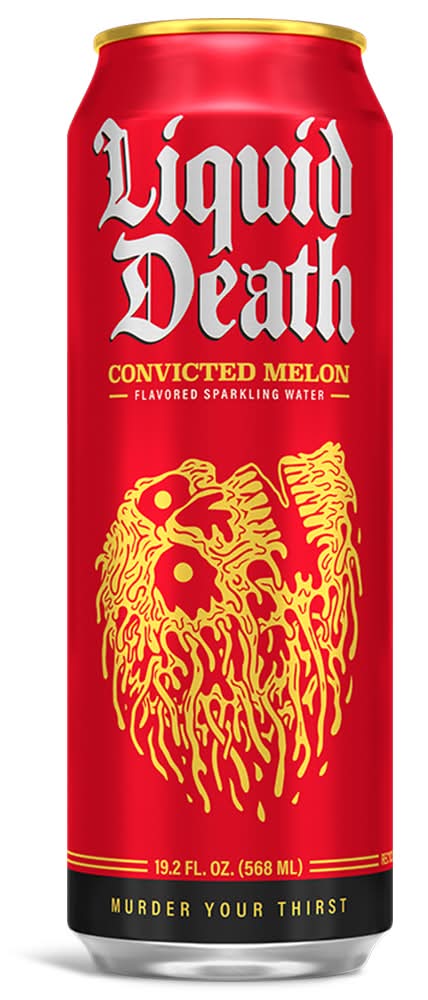 Liquid Death Murder Your Thirst Sparkling Water, Convicted Melon (19.2 fl oz)
