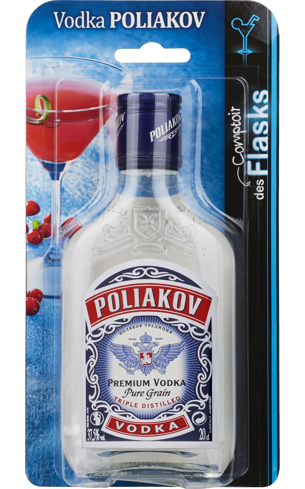 Poliakov - Vodka pure grain triplement distillée (200ml)