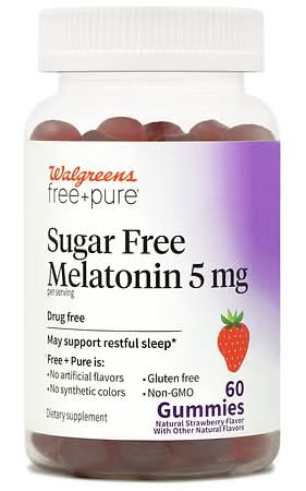 Walgreens 5 Mg Melatonin Gummies, Natural Strawberry (60 ct)