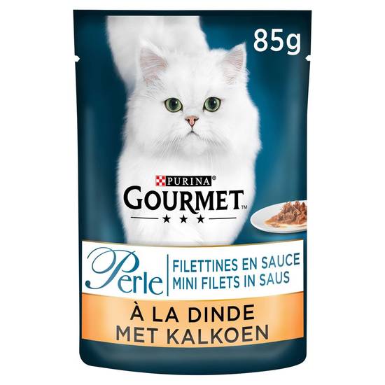 Gourmet Perle Kattenvoeding Mini Filets in Saus Kalkoen 85g