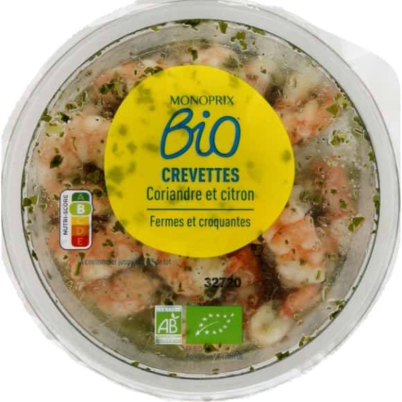 Monoprix Bio Crevettes Coriandre Et Citron Bio La Barquette De 100 G