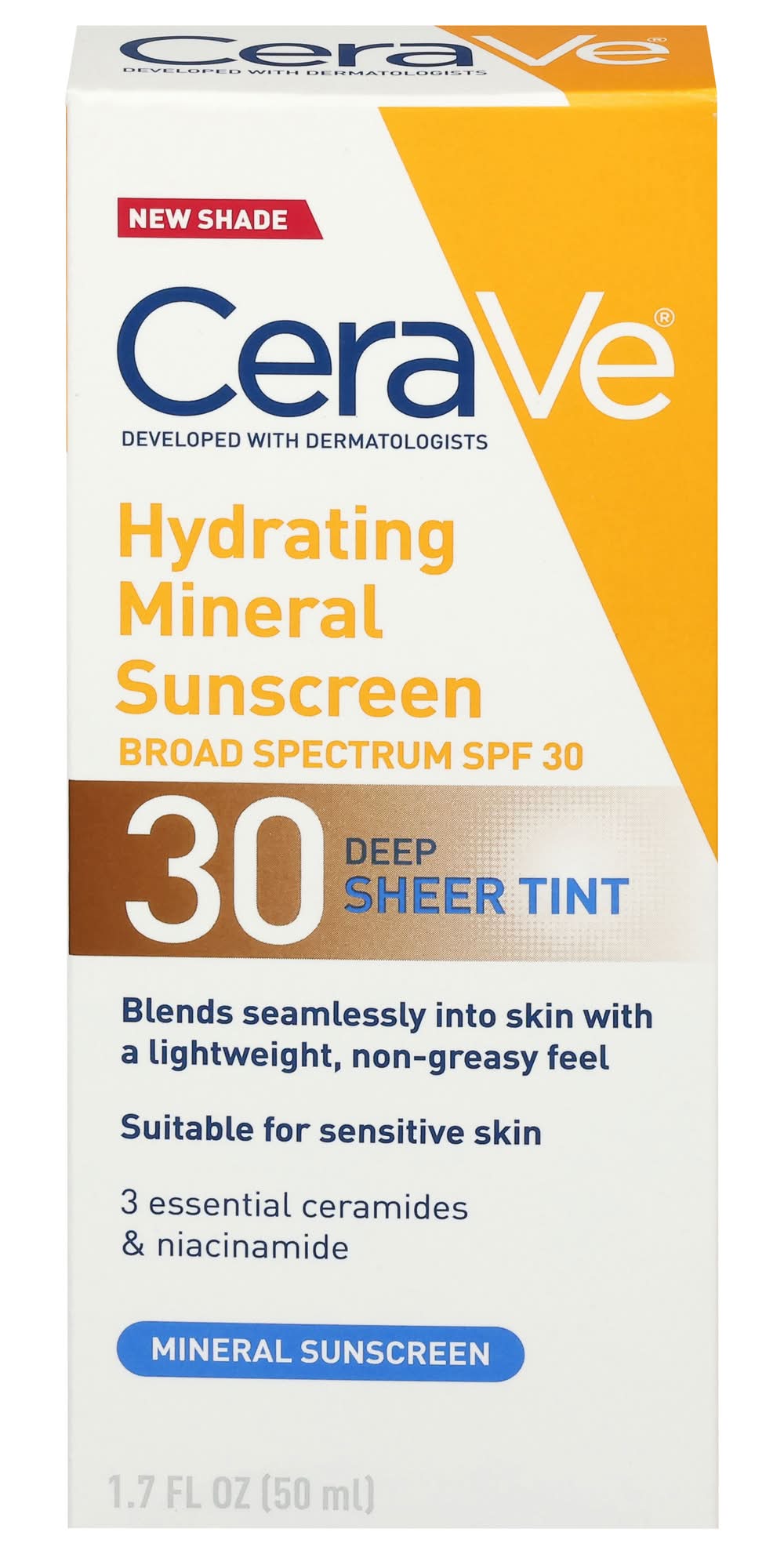 CeraVe Hydrating Mineral Tinted Face Sunscreen Lotion (1.7 fl oz)