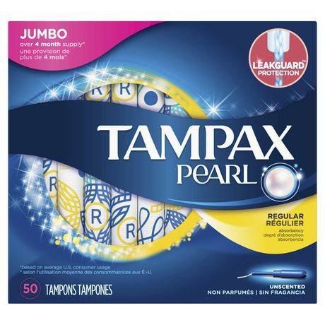 Tampax tampons pearl compak régulier (50 unités)