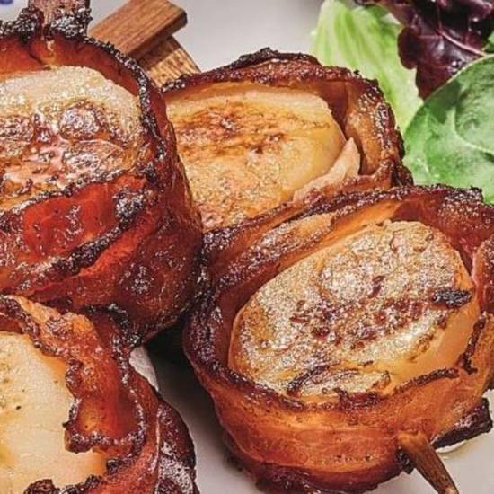 New! Bacon-Wrapped Sea Scallops