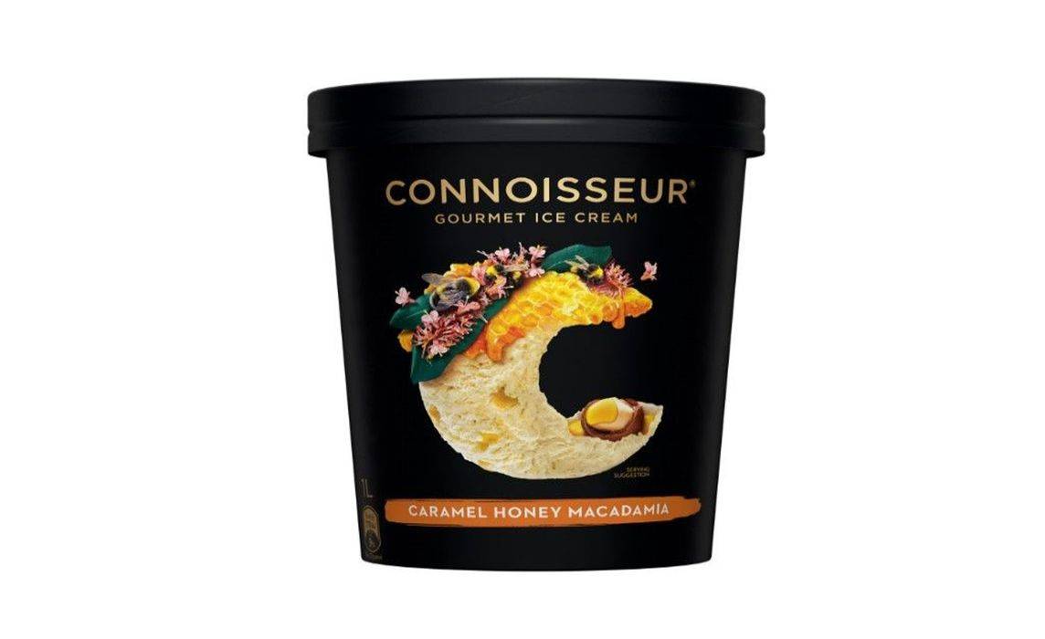 Connoisseur Caramel Honey Macadamia Ice Cream 1L