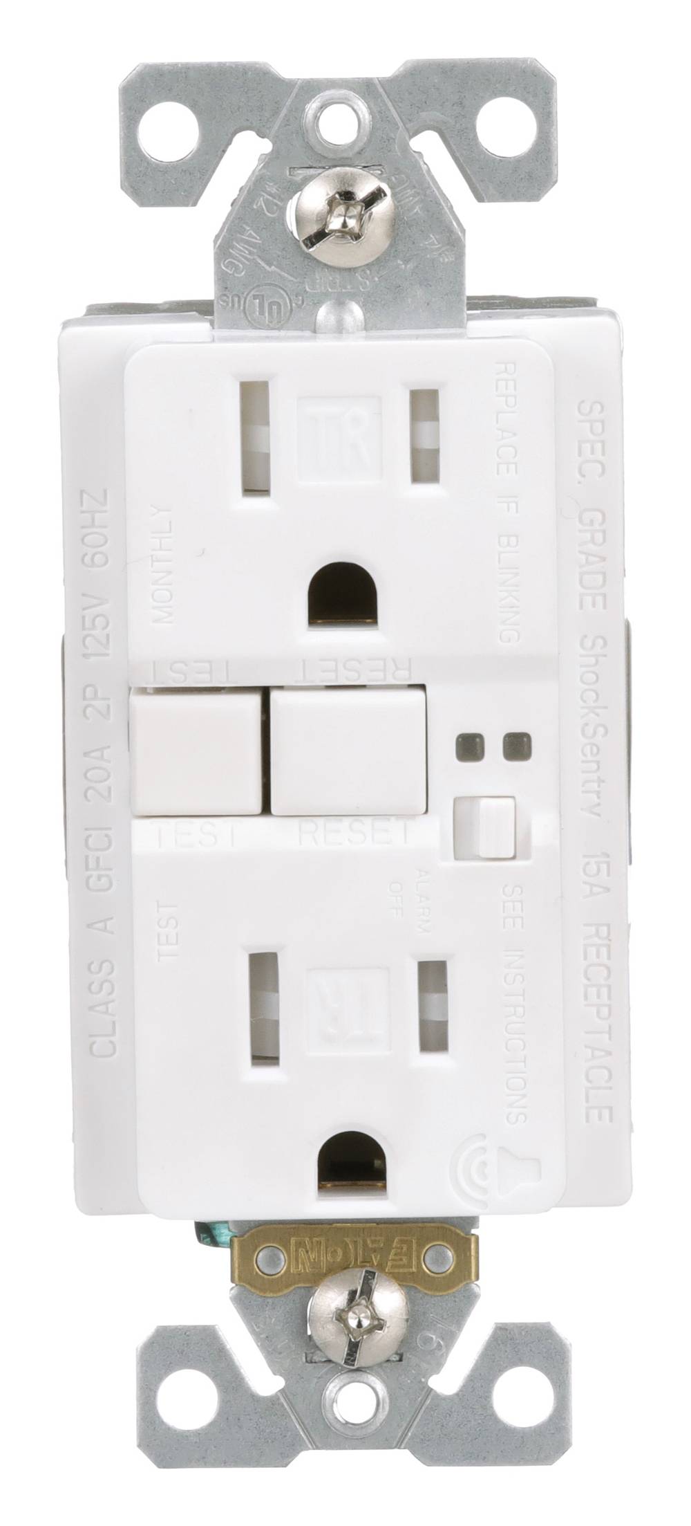 Eaton 15 -Amp 125-volt Tamper Resistant GFCI Residential Decorator Outlet , White | TRSGFA15W-BX-LW