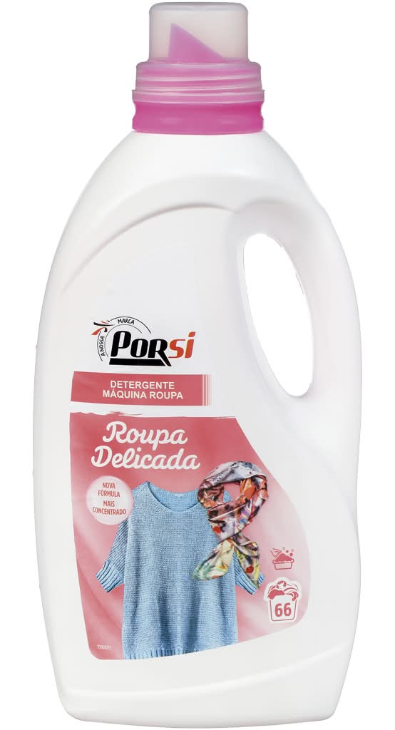 PorSi - Detergente lÃquido mÃ¡quina de roupa delicada, 66 doses