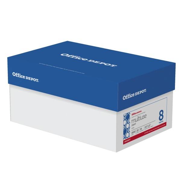 Office Depot Multi-Use Printer & Copy Paper, White (8 x 500 ct)