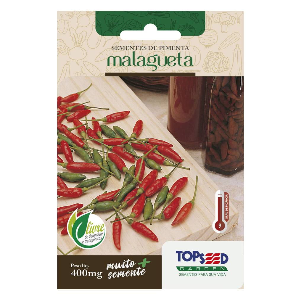 Topseed semente de pimenta malagueta garden (400mg)