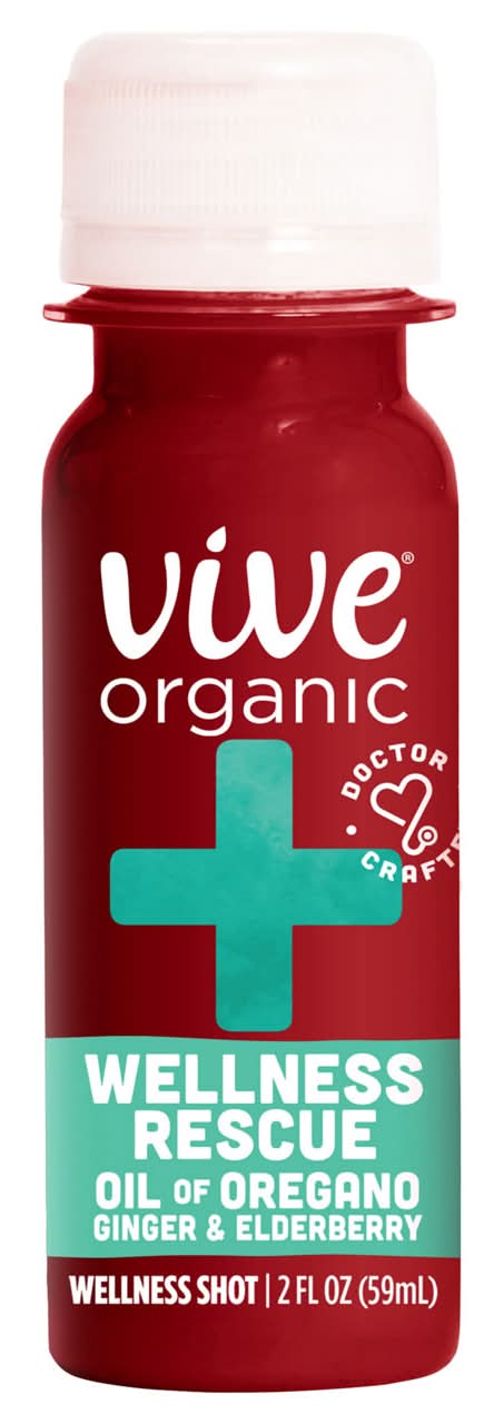 Vive Organic Wellness Shot, Ginger & Elderberry, Organic, Wellness Rescue