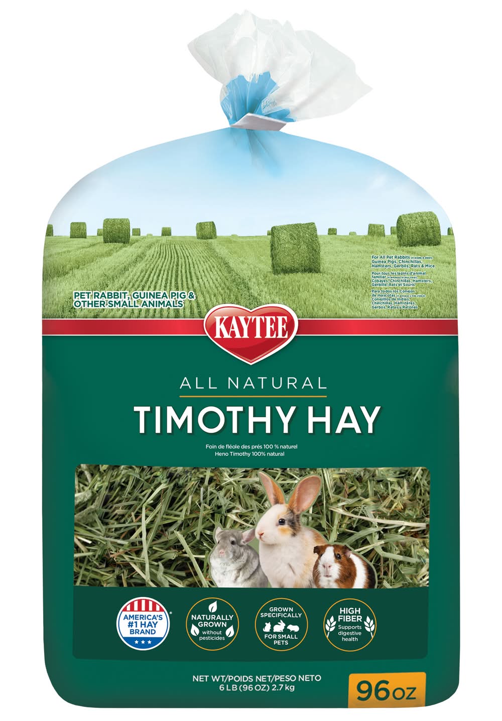 Kaytee All Natural Timothy Hay Small Animal Food (96 oz)