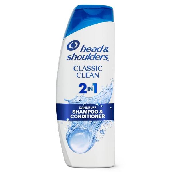 Head and Shoulders 2 in 1 Dandruff Shampoo and Conditioner, Anti-Dandruff Treatment, Classic Clean for Daily Use, Paraben Free, 12.5 oz