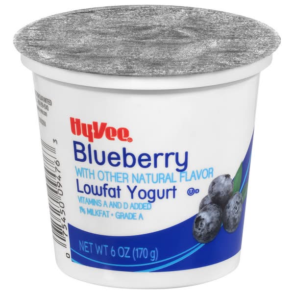 Hy-Vee Lowfat Yogurt, Blueberry (6 oz)