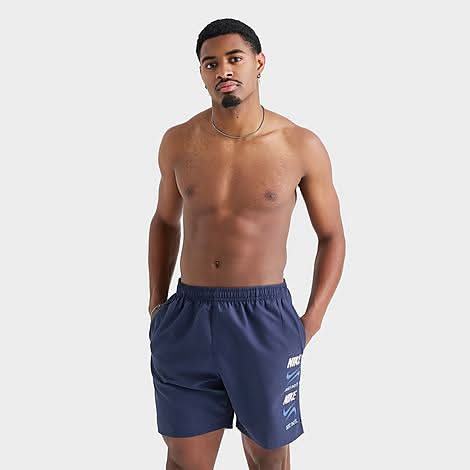 Men'S Nike Swim Stack Logo Volley Shorts (Medium)