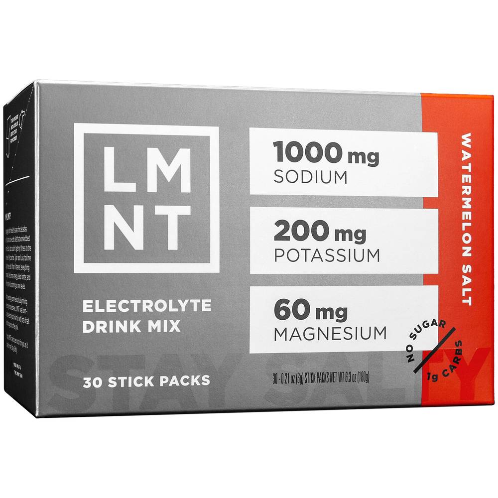 Lmnt Zero-Sugar Electrolyte Drink Mix (30 pack, 0.21 oz) (watermelon-salt)