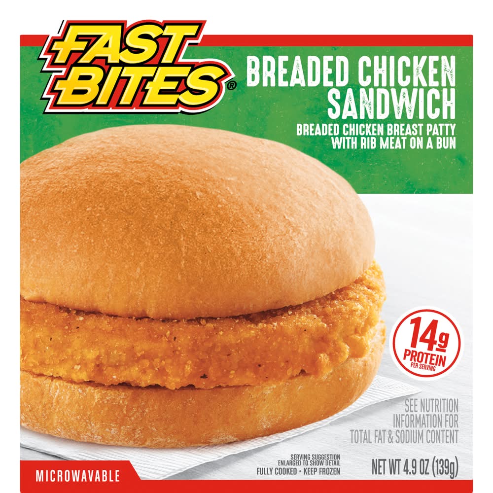 Fast Bites Breaded Chicken Sandwich (4.9 oz)
