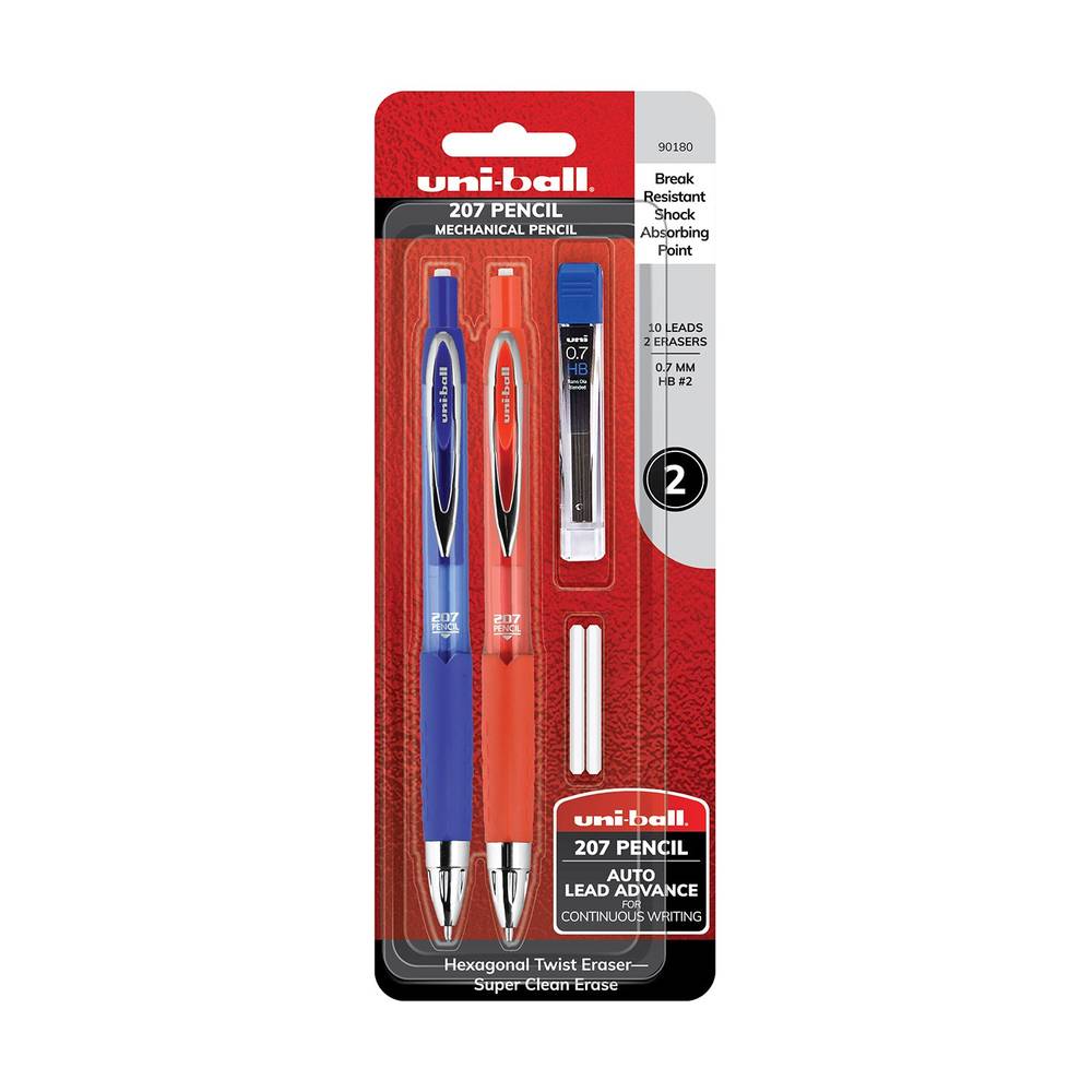 uni-ball 207 Mechanical Pencils, Assorted Colors, 2 ct