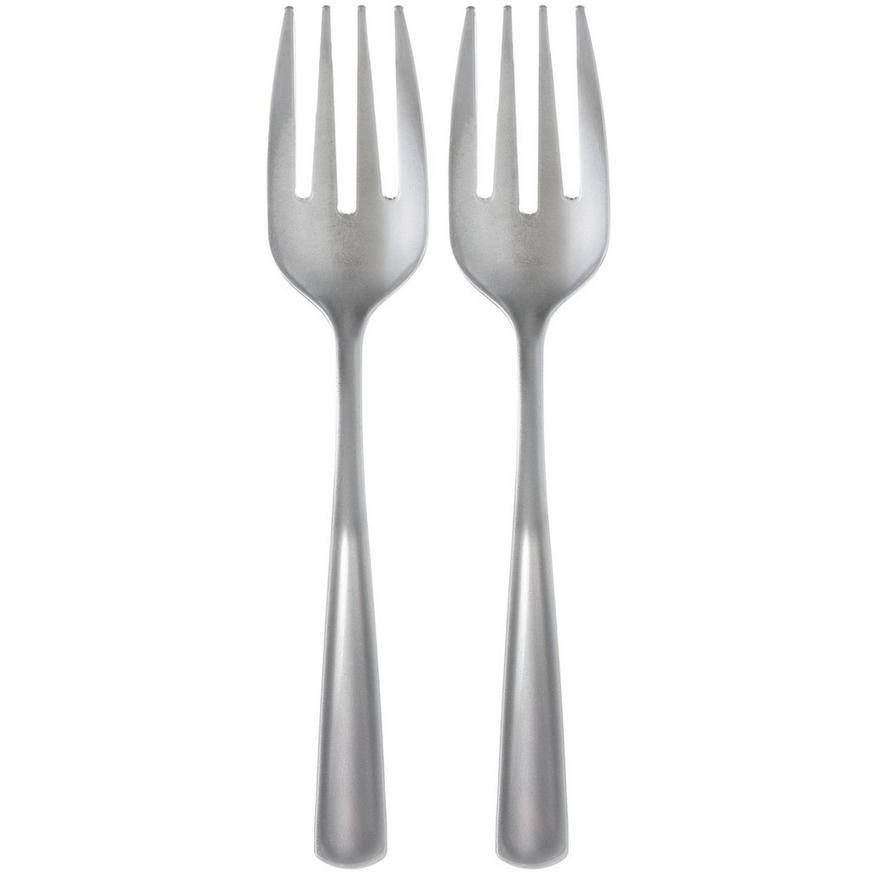 Party City Silver Plastic Serving Forks (9.75 in/silver)