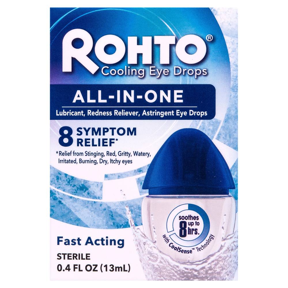 Rohto All in One 8 Symptom Relief Eye Drops (0.4 oz)