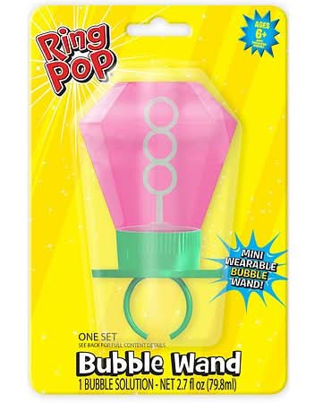 Ring Pop Scented Bubble Wand Ages 6 +, Assorted