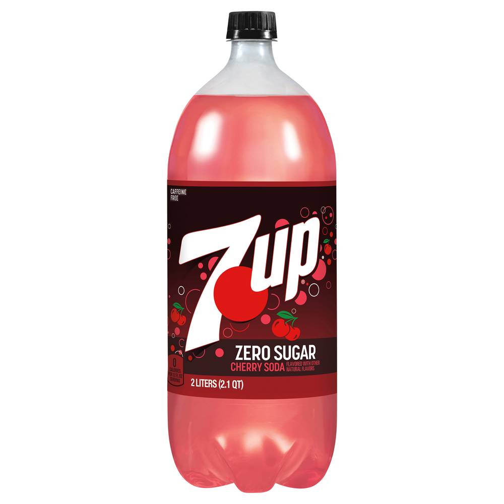 7UP Zero Sugar Diet Soda, Cherry (2 L)