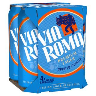 Via Roma Premium Lager (4 pack, 440ml)