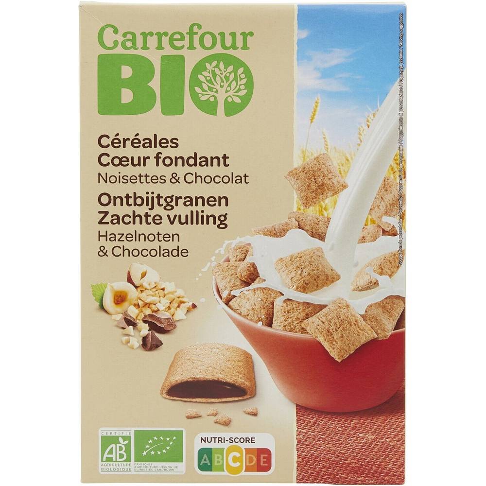 Carrefour Bio - Céréales aux noisettes et au chocolat