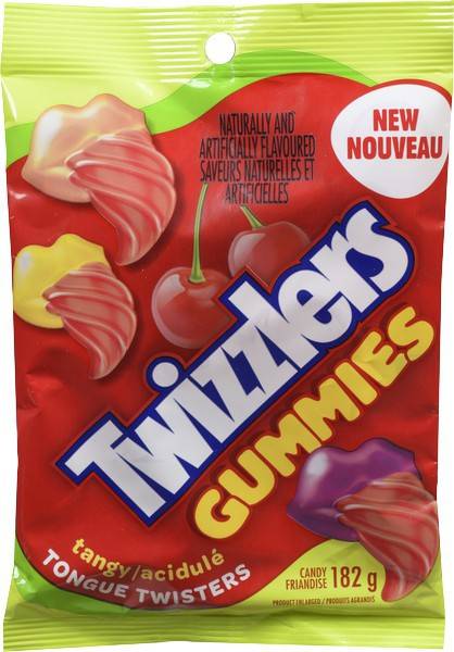 Twizzlers friandises acidulées gummies tongue twisters - gummies tangy tongue twisters candy (182 g)