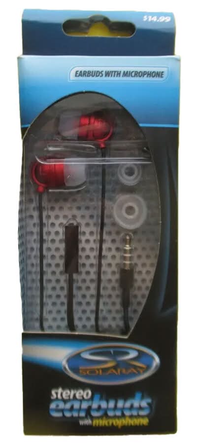 Solaray Stereo Earbuds with Microphone
