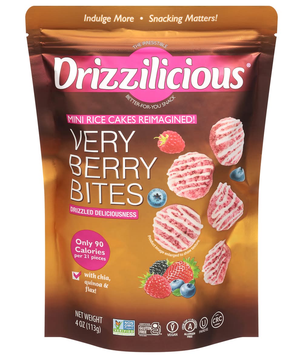 Drizzilicious Mini Rice Cakes, Berry (4 oz)