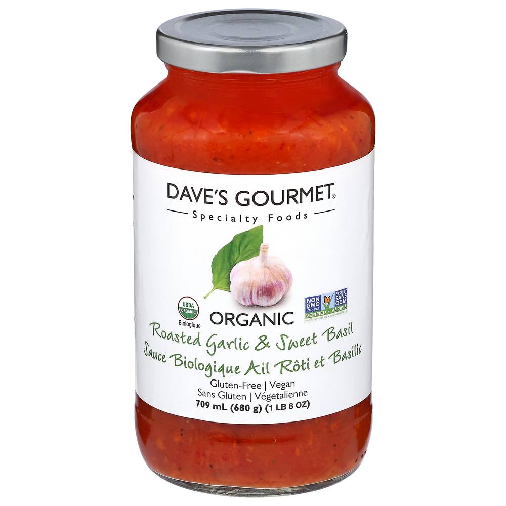 Dave's Gourmet Roasted Garlic & Sweet Basil Organic Pasta Sauce (25.5 oz)