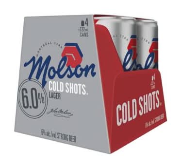 Molson Canadian Cold Shots Lager Strong Beer (4 x 222 ml)