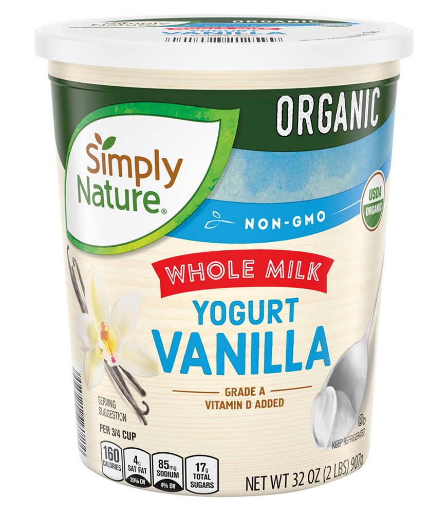 Simply Nature Organic Whole Milk Yogurt, Vanilla (32 oz)