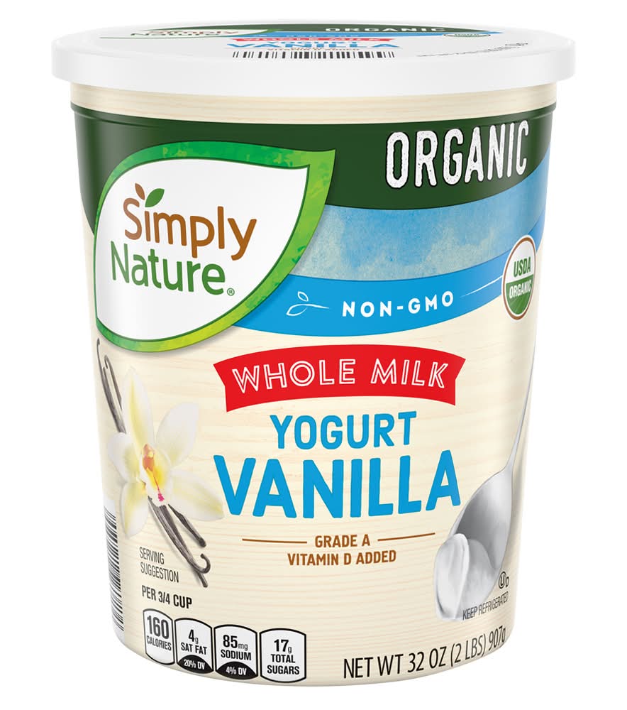 Simply Nature Organic Whole Milk Yogurt Grade a, Vanilla (32 oz)