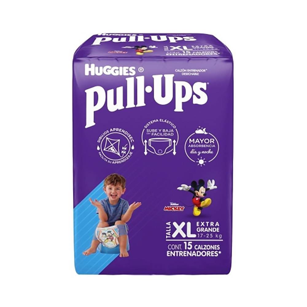 Huggies pull-ups calzón entrenador niño xl (paquete 15 piezas)