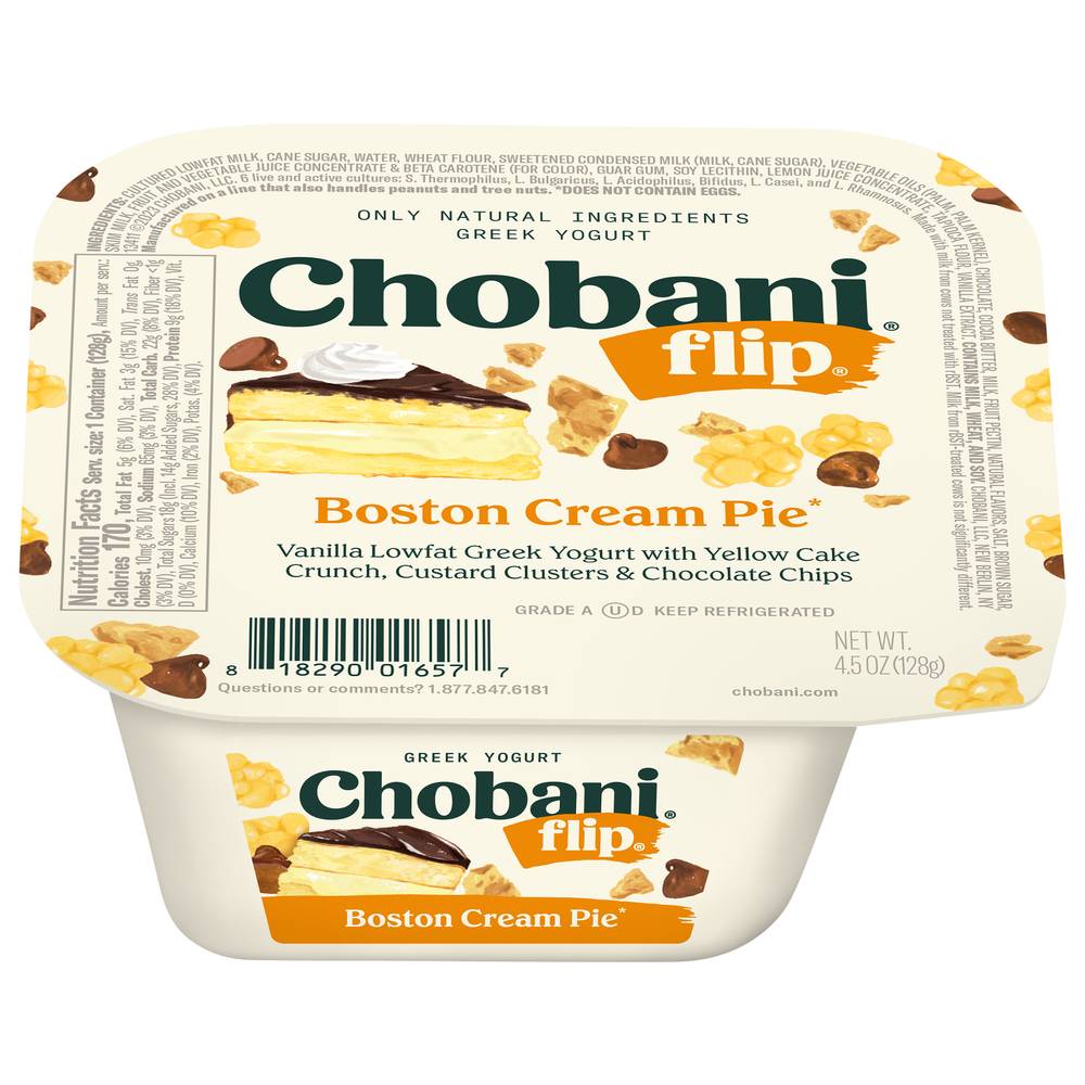 Chobani Flip Low-Fat Boston Cream Pie Greek Yogurt (4.5 oz)