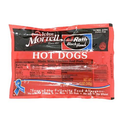 John Morrell Black Hawk Hot Dogs (12 oz)