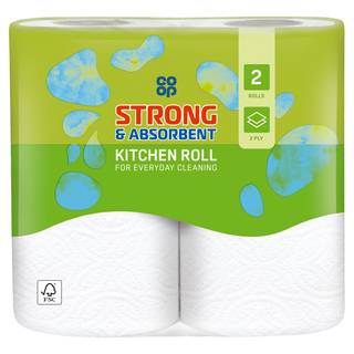 Co-op White Kitchen Towels 2 Rolls