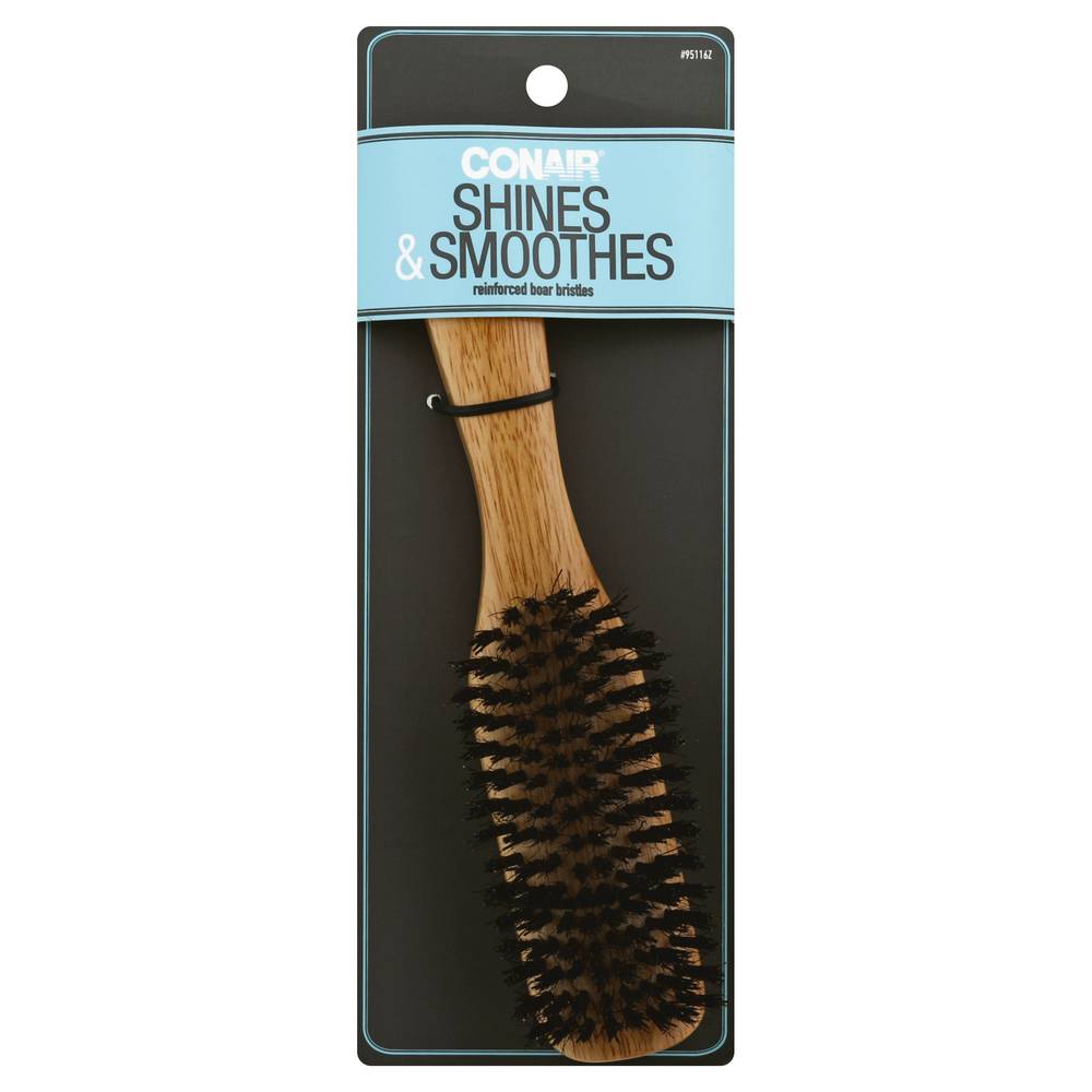 Conair Smooth & Shine Styling Essentials Wood Hair Brush