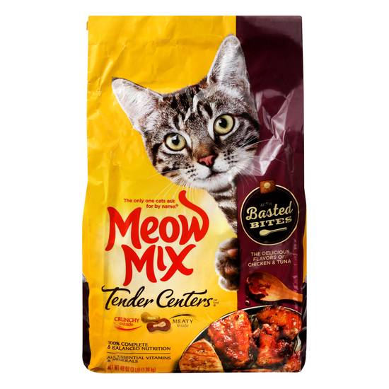 Meow Mix Tender Centers Chicken & Tuna Basted Bites Cat Food