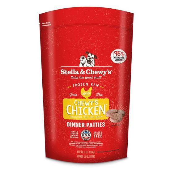 Stella & Chewy's Dog Raw Frozen Chicken Dinner 8-oz Size Patties