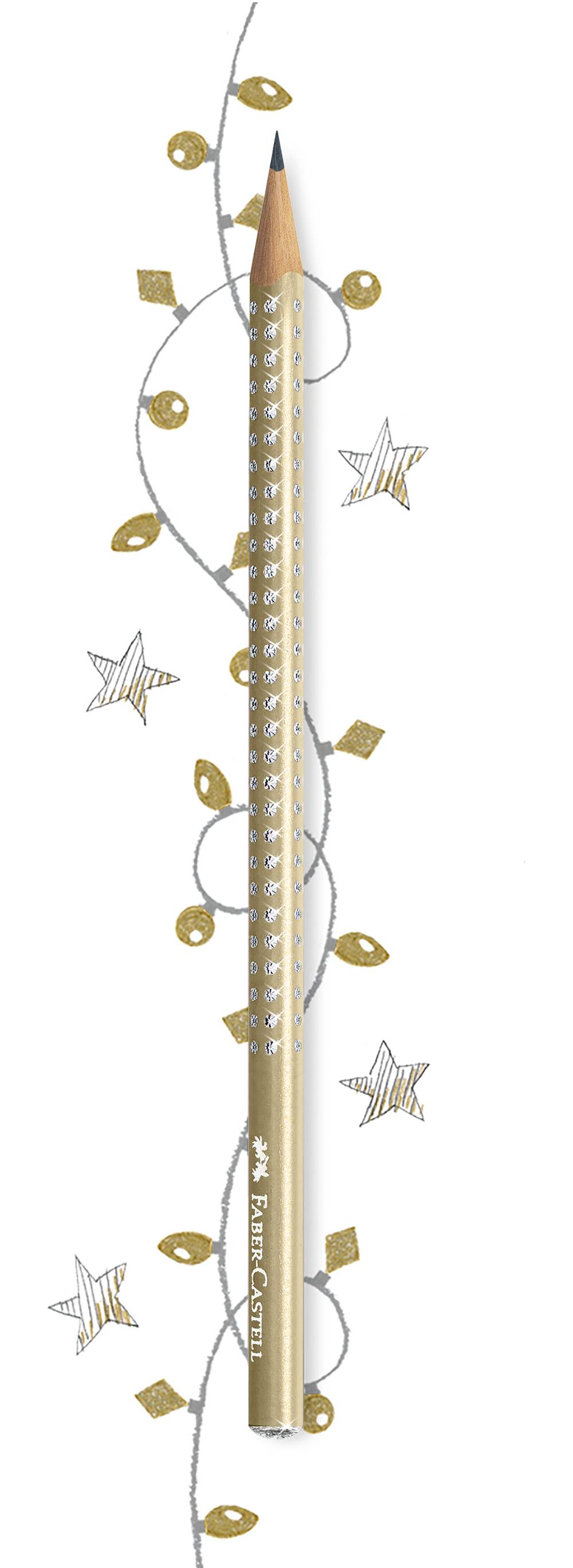 Lápis Grafite B Sparkle Pearl Dourado