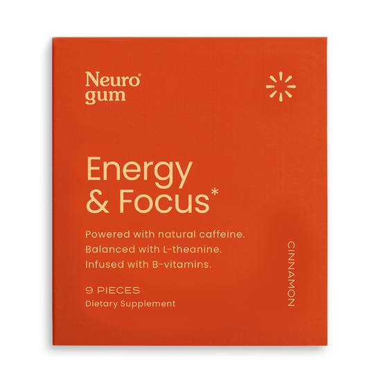 NeuroGum, Energy and Focus Gum, Cinnamon Flavor, 9 CT