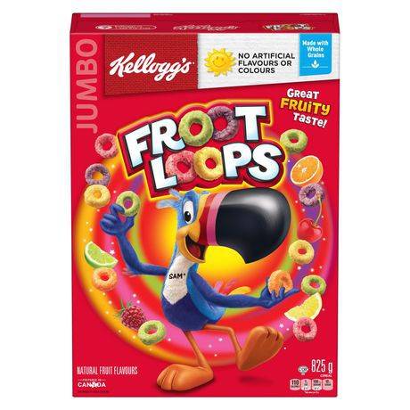Kellugg´s céréales kellogg's frootloops, format géant, 825g (825 g) - froot loops jumbo cereal (825 g)