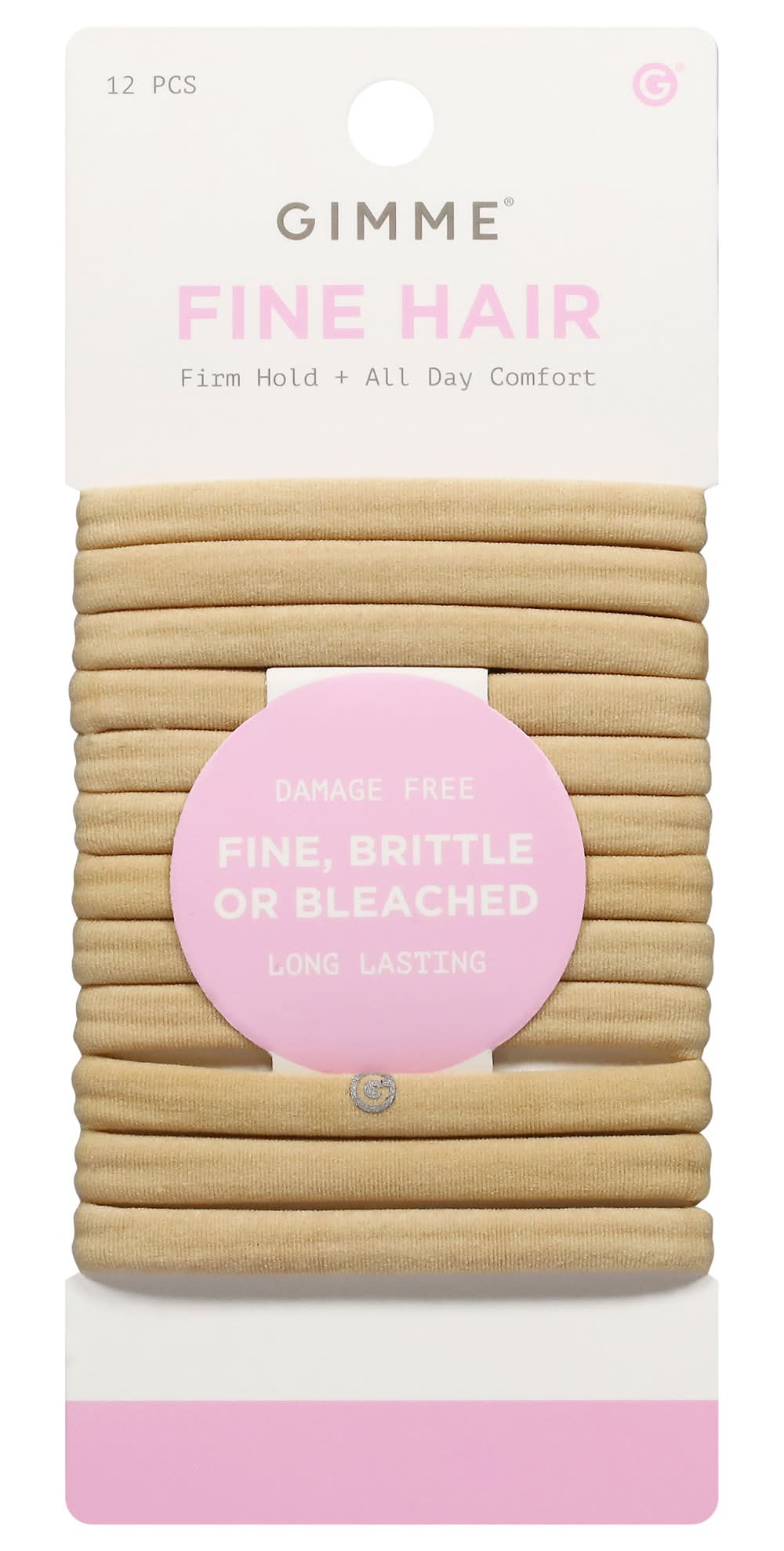 Gimme Fine Hair Tie Bands, Blonde (12 ct)
